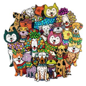 Rich Dog Wooden Jigsaw Puzzle