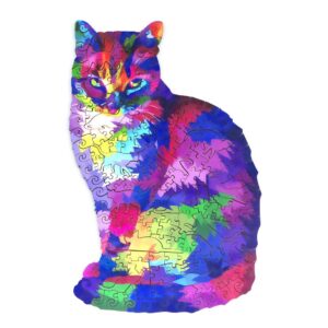 Rainbow Cat Wooden Jigsaw Puzzle