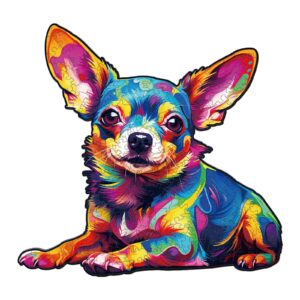 Colorful Chihuahua Wooden Jigsaw Puzzle