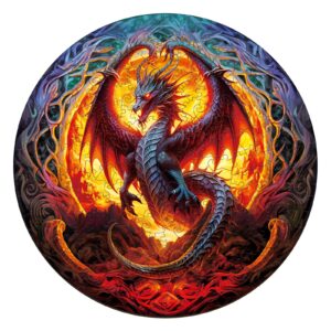 Fiery Dragon-2 Wooden Jigsaw Puzzle