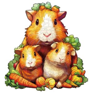 Guinea Pig Family Wooden Jigsaw Puzzle