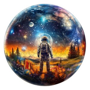Crystal Ball Astronau Wooden Jigsaw Puzzle