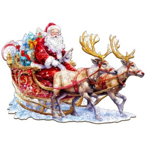 Santa and Rudolph Wooden Jigsaw Puzzle