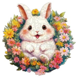 Fluffy Rabbit Wooden Jigsaw Puzzle