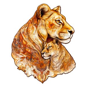 Motherly Lion Wooden Jigsaw Puzzle