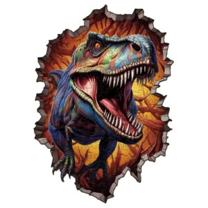 Wall Breaking T-rex Wooden Jigsaw Puzzle