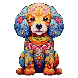 Cute Poodle Wooden Jigsaw Puzzle