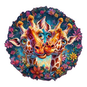 Funny Giraffe Wooden Jigsaw Puzzle