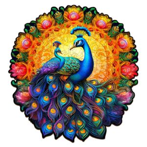 Peacock Family Wooden Jigsaw Puzzle