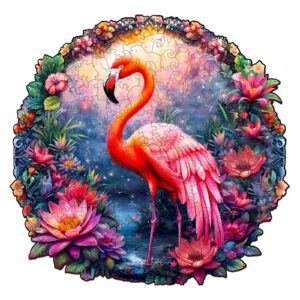 Elegant Flamingo Wooden Jigsaw Puzzle