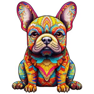 Cute French Dog Wooden Jigsaw Puzzle