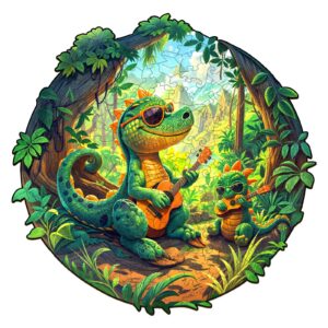 Rock Dinosaur-1 Wooden Jigsaw Puzzle