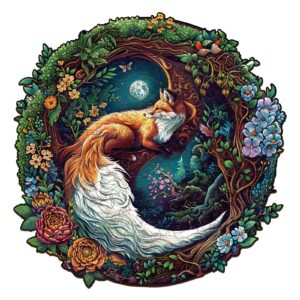 Yin Yang Fox-2 Wooden Jigsaw Puzzle