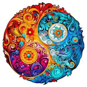 Yin Yang Mandala -5 Wooden Jigsaw Puzzle