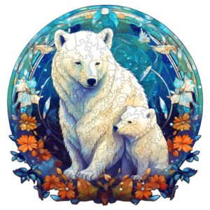 Polor Bear Family-3 Wooden Jigsaw Puzzle