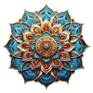 Blue Mandala Wooden Jigsaw Puzzle