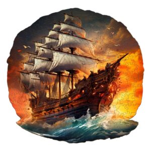 Sailboat At Sunse Wooden Jigsaw Puzzle