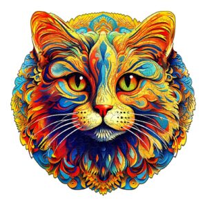 Colorful Cat Wooden Jigsaw Puzzle