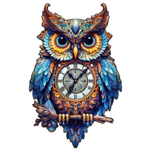 Owl Clocks Wooden Jigsaw Puzzle
