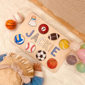 Personalized Wooden Baby Name Puzzle with Balls