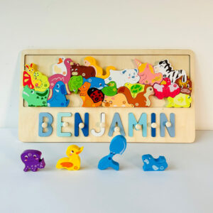 Personalized Wooden Stacking Matching Puzzle With Customized Name